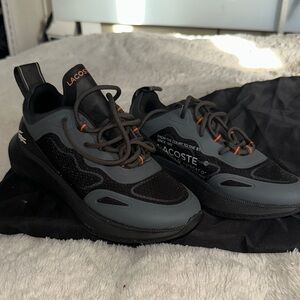 Lacoste big kids Black and Dark Gray Sneakers